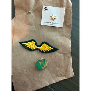 Girl Scout Membership Star Patch‎ Wings Pin Badge Set Kids